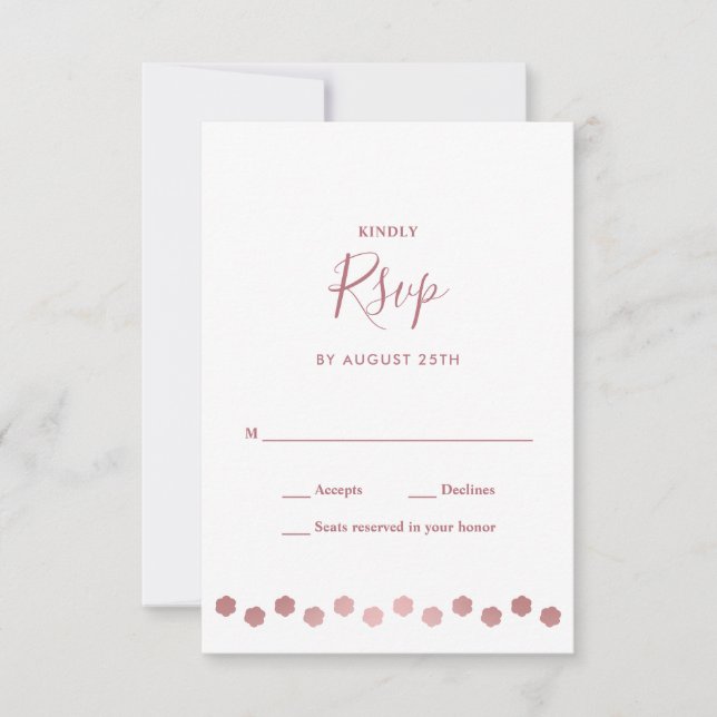 Cartão RSVP Casamento de animais de estimação, Rosa personaliz (Frente)