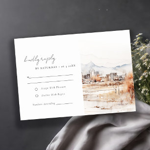 Cartão RSVP Casamento de Aquarela de Utah, no lago de sal míni