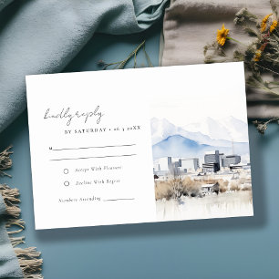 Cartão RSVP Casamento de Aquarela de Utah, no lago de sal míni