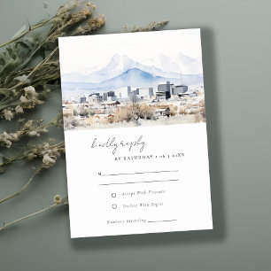 Cartão RSVP Casamento de Aquarela de Utah, no lago de sal míni