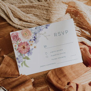 Cartão RSVP Casamento De Aquarela Floral Botânica Incrível