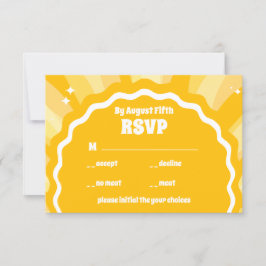 Cartão RSVP Casamento de Arca Amarela Amarela Amarela Solar Mo