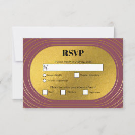 Cartão RSVP Casamento de Arch Minimalista Moderno, Rosa-rosa e