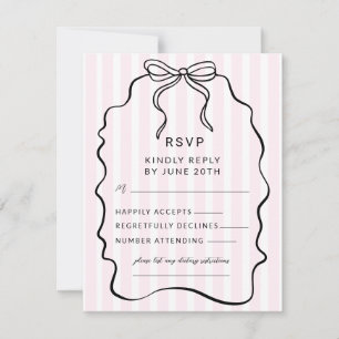 Cartão RSVP Casamento de Arco Pinstripe Whimsical