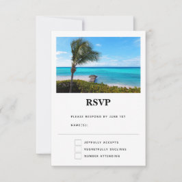 Cartão RSVP Casamento de árvore de palmeira tropical linda e a
