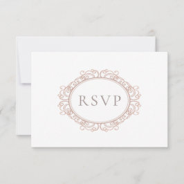Cartão RSVP Casamento de Blush de Cobre Clássico Elegante