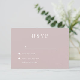 Cartão RSVP Casamento de Blush Minimalista Moderno
