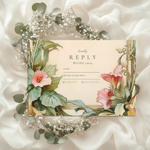 Cartão RSVP Casamento de Blush Vine Frame