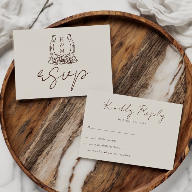 Cartão RSVP Casamento de Boho no País Ocidental (Criador carregado)
