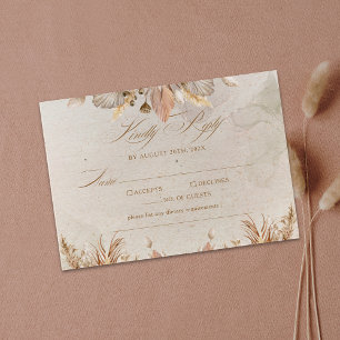 Cartão RSVP Casamento de Boho Script de Queda de Caligrafia