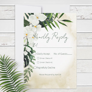 Cartão RSVP Casamento de Boho Tropical Beach Watercolor