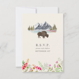 Cartão RSVP Casamento de Buffalo Wildflower