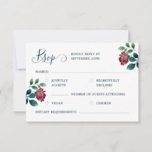 Cartão RSVP Casamento de Caligrafia Azul-Teal Rosa