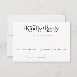 Cartão RSVP Casamento de Caligrafia Clássica Elegante