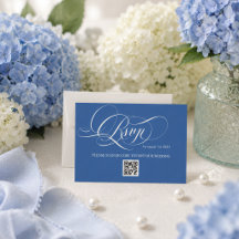 Casamento de Caligrafia de Luxo Minimal Azul