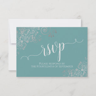 Cartão RSVP Casamento de Caligrafia Elegante para Amigos de Te
