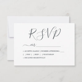 Cartão RSVP Casamento de Caligrafia Simples