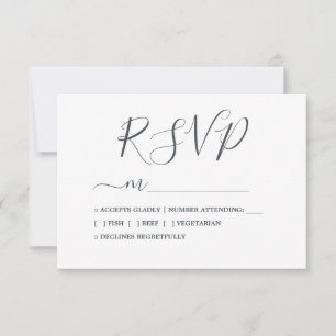 Cartão RSVP Casamento de Caligrafia Simples