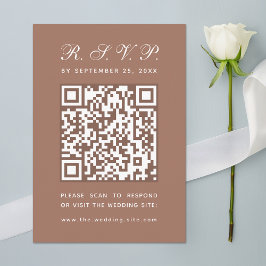 Cartão RSVP Casamento de Caligrafia Simples com Código QR Marr