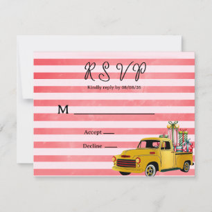 Cartão RSVP Casamento de Caminhão Vintage