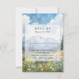 Cartão RSVP Casamento de Campo Florido com Flores Silvestres d
