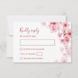 Cartão RSVP Casamento de Cerejeira em Aquarela