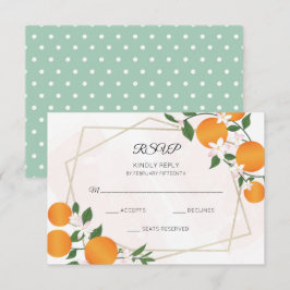 Cartão RSVP Casamento de Citros Laranja-Flor