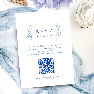 Cartão RSVP Casamento de código de QR botânico de elegância az