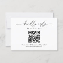 Casamento de Código QR de Script Elegante Moderno 