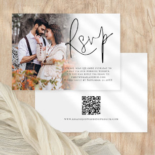 Cartão RSVP Casamento de Código QR do Script de Sobreposição d
