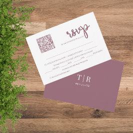 Cartão RSVP Casamento de Código QR Dusty Pink