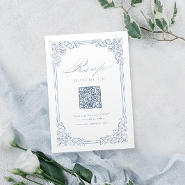 Cartão RSVP Casamento de Código QR Elegante de Frame de Vintag