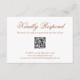Cartão RSVP Casamento de Código QR Formal de Terracotta Tradic