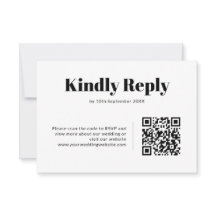 Casamento de Código QR Minimalista Elegante Preto 