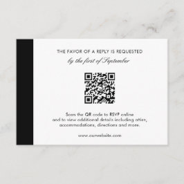 Cartão RSVP Casamento de Código QR Moderno Elegante Mínimo