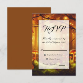 Cartão RSVP Casamento de Conto de Fadas na Floresta Mágica de