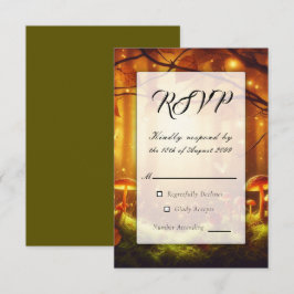 Cartão RSVP Casamento de Conto de Fadas na Floresta Mágica de