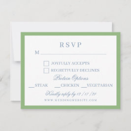 Cartão RSVP Casamento de Crest de Hydrangea Azul e Branco