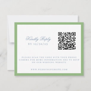 Cartão RSVP Casamento de Crest de Hydrangea Azul e Branco