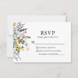 Cartão RSVP Casamento de Delicate Watercolor