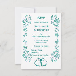 Cartão RSVP Casamento de Design de Corda de Telas de Telas