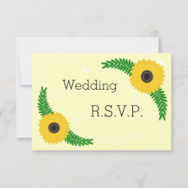 Cartão RSVP Casamento de Design de girassol colorido amarelo