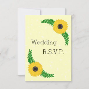 Cartão RSVP Casamento de Design de girassol colorido amarelo