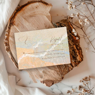 Cartão RSVP Casamento de Destino Boho Chic com Coração de Arei