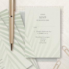 Cartão RSVP Casamento de Destino Costeiro de Palm Tree Beach R