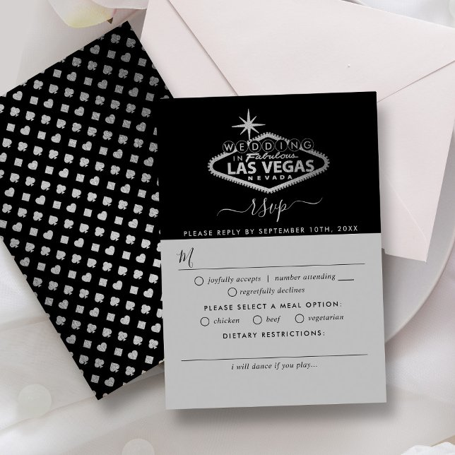 Cartão RSVP Casamento de Destino de Las Vegas (Criador carregado)