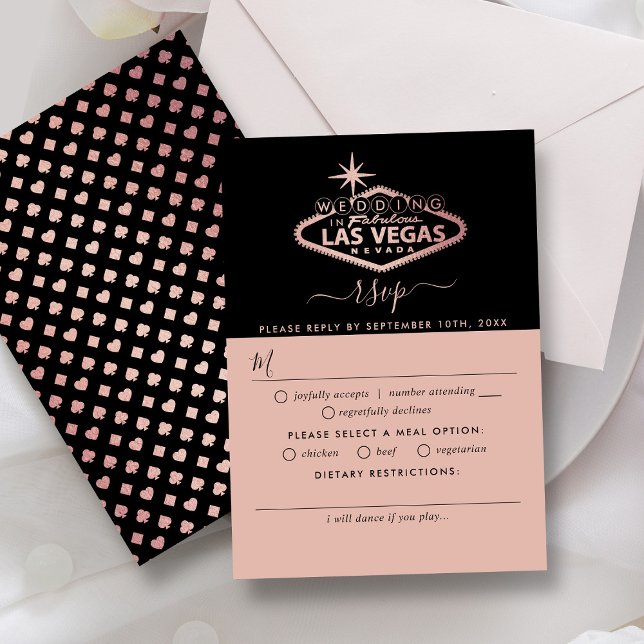 Cartão RSVP Casamento de Destino de Las Vegas (Criador carregado)