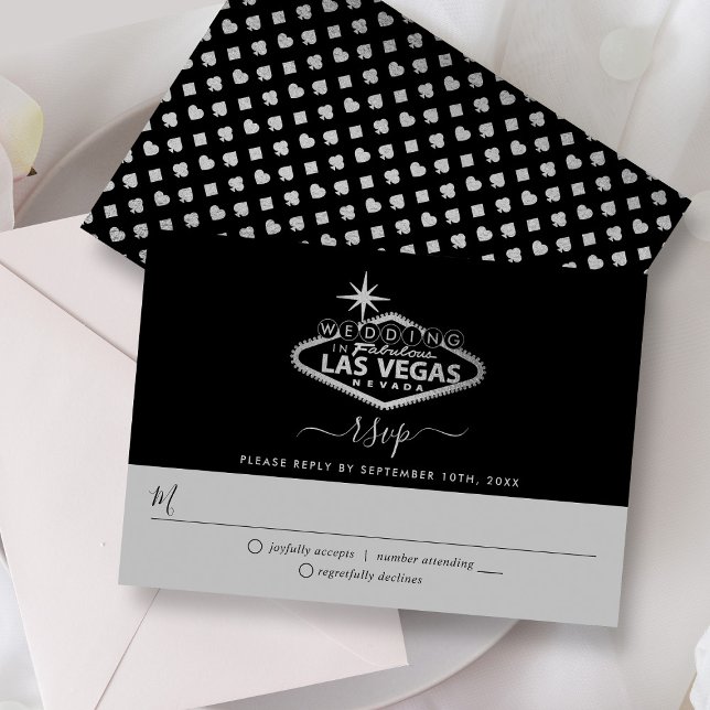 Cartão RSVP Casamento de Destino de Las Vegas (Criador carregado)