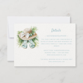 Cartão RSVP Casamento de Destino de Praia | Detalhes da placa