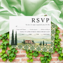 Cartão RSVP Casamento de destino Itália da Watercolor Toscana